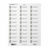 Elegant Sage Green Monogram Wedding Return Address Etiket (Full Sheet)
