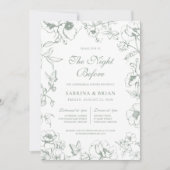 Elegant Sage Green Nacht voor repetitie diner Kaart (Voorkant)