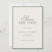 Elegant Sage Green Old Money Wedding Save The Date (Voorkant)