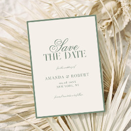 Elegant Sage Green Old Money Wedding Save The Date
