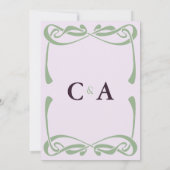 Elegant Sage Green on Lilac Vintage Ribbon Kaart (Achterkant)