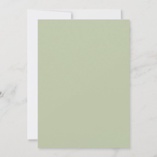 Elegant Sage Green Peony Wedding Invitation Kaart (Achterkant)