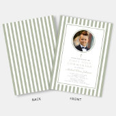 Elegant Sage Green Photo Boy First Communion Kaart