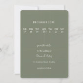 Elegant Sage Green Photo Save the Date Card (Achterkant)