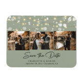 Elegant Sage Green Photo Save the Date Magnet Magneet (Horizontaal)