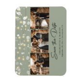 Elegant Sage Green Photo Save the Date Magnet Magneet (Verticaal)