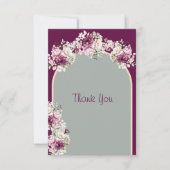 Elegant Sage Green Pink Burgundy Wedding Bedankkaart (Voorkant)