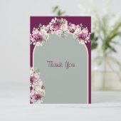 Elegant Sage Green Pink Burgundy Wedding Bedankkaart (Staand voorkant)