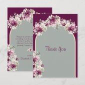 Elegant Sage Green Pink Burgundy Wedding Bedankkaart (Voorkant / Achterkant)