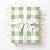 Elegant Sage Green Plaid Patroon Cadeaupapier