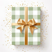 Elegant Sage Green Plaid Patroon Cadeaupapier