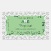Elegant Sage Green Product Labels bevestigen witte (Voorkant)