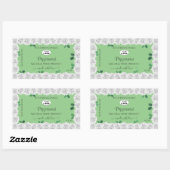 Elegant Sage Green Product Labels White Roses Logo (Vel)