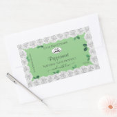 Elegant Sage Green Product Labels White Roses Logo (Envelop)