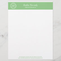 Elegant Sage Green Professional Monogram Business
