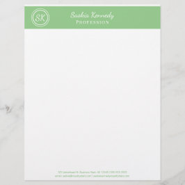Elegant Sage Green Professional Monogram Business Briefhoofd