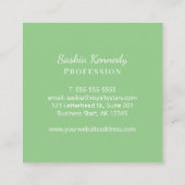 Elegant Sage Green Professional Monogram Vierkante Visitekaartje (Achterkant)