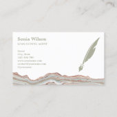 Elegant Sage Green Professionele Verzekeringsagent Visitekaartje (Achterkant)