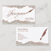 Elegant Sage Green Professionele Verzekeringsagent Visitekaartje (Voorkant / Achterkant)