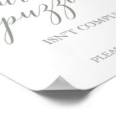Elegant Sage Green Puzzle Guestbook Sign Poster (Hoek)
