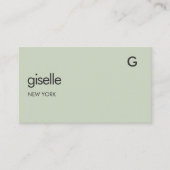 Elegant Sage Green QR Code Minimalistisch Monogram Visitekaartje (Voorkant)