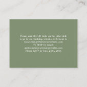 Elegant Sage Green QR Code Website RSVP Card Informatiekaartje (Achterkant)