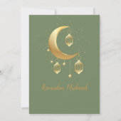 Elegant Sage Green Ramadan Iftar Invitation Kaart (Achterkant)