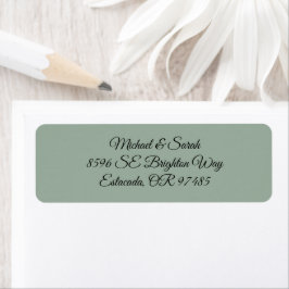 Elegant Sage Green Return Address Etiket