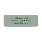 Elegant Sage Green Return Address Etiket (Voorkant)