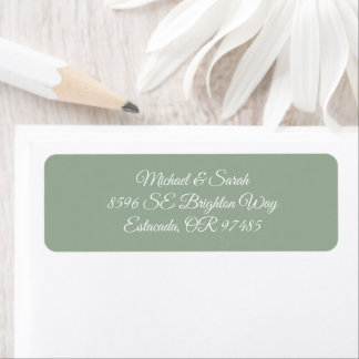 Elegant Sage Green Return Address Etiket