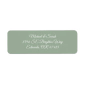 Elegant Sage Green Return Address Etiket (Voorkant)