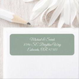 Elegant Sage Green Return Address Etiket
