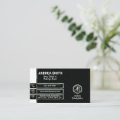 Elegant Sage Green Script Modern Minimal Metallic Visitekaartje (Staand voorkant)