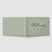 Elegant Sage Green Script Monogram Weddenschap Gastenboek (Volledig)