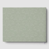Elegant Sage Green Script Monogram Weddenschap Gastenboek (Achterkant)