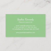 Elegant Sage Green Script Professional Monogram Visitekaartje (Achterkant)