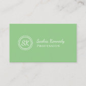 Elegant Sage Green Script Professional Monogram Visitekaartje (Voorkant)