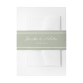 Elegant Sage Green Script Wedding Uitnodigingen Wikkel (Voorkant Voorbeeld)