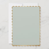 Elegant Sage Green Shimmer Gold Wedding Invitation Kaart (Achterkant)