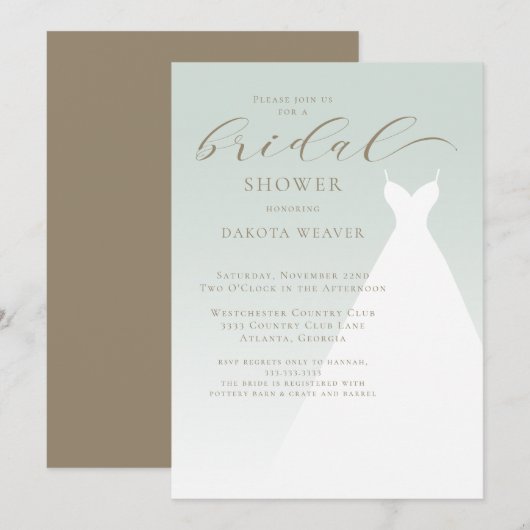 Elegant Sage Green Simple Vrijgezellenfeest Kaart (Voorkant / Achterkant)