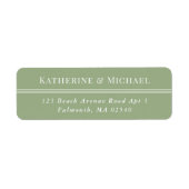 Elegant Sage Green Small Return-adres Etiket (Voorkant)