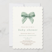 Elegant Sage Green Soft Coquette Baby shower Kaart (Voorkant)