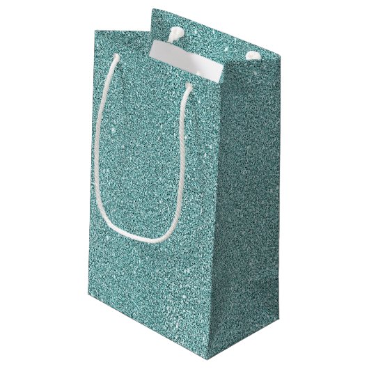 Elegant Sage Green Sparkly Glitter look Klein Cadeauzakje (Achterkant Gekanteld)