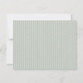 Elegant Sage Green Stripes QR Code Wedding RSVP Kaartje (Achterkant)