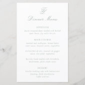 Elegant Sage Green Traditioneel Trouwmenu (Voorkant)