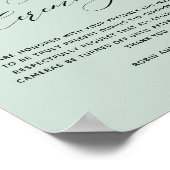 Elegant Sage Green Unplugged Ceremony Wedding Sign Poster (Hoek)