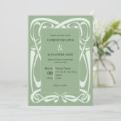 Elegant Sage Green Vintage Ribbon Kaart (Staand voorkant)