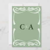 Elegant Sage Green Vintage Ribbon Kaart (Achterkant)