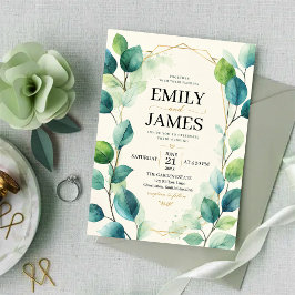 Elegant Sage Green Watercolor Eucalyptus Leaves Kaart