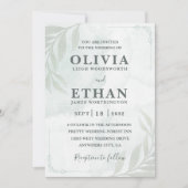 Elegant Sage Green Watercolor Foliage Wedding  Kaart (Voorkant)